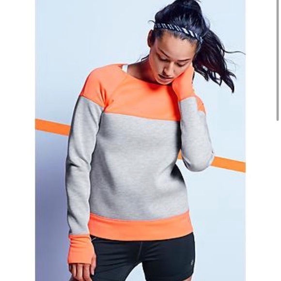 Athleta Fuse Colorblock Sweatshirt Orange XS - Picture 2 of 6